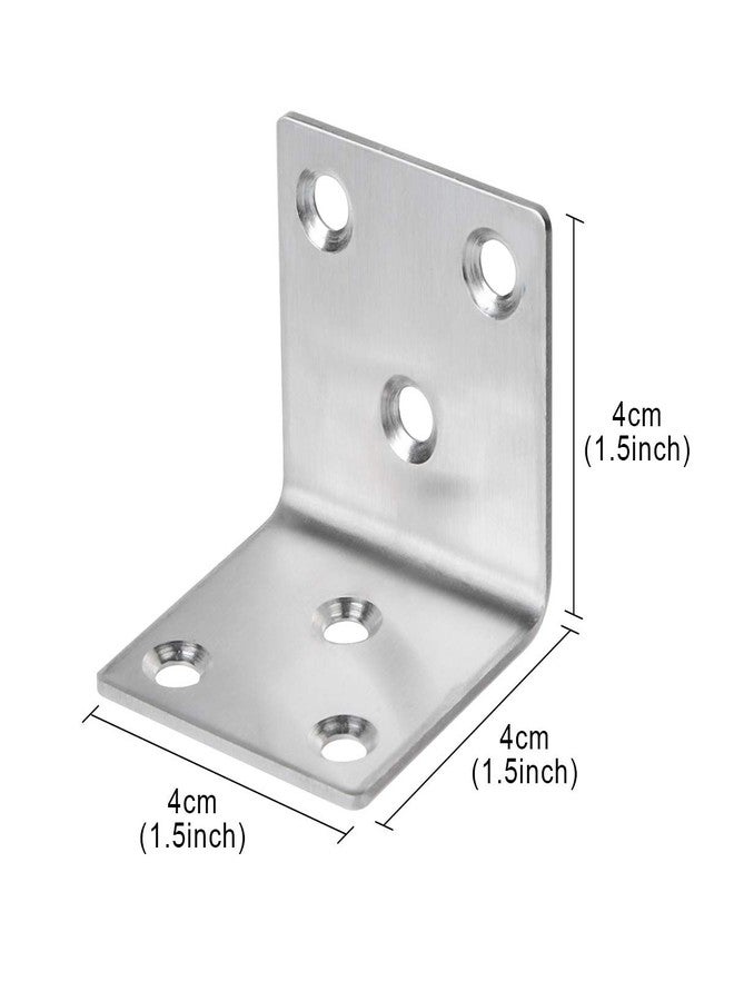 Saim Corner Brace L Shape Joint Right Angle Bracket Fastener Stainless Steel Heavy Duty Shelf with Screws 24 Pcs - Image 2